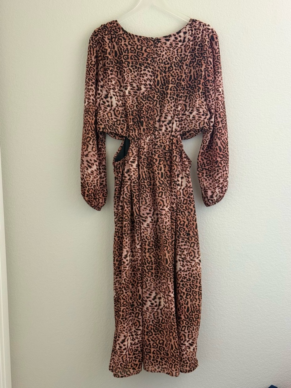 Anthropologie Ranna Gill Brown Leopard Cutout Midi Dress - Picture 3 of 9